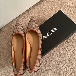 Coach Signature Pattern Brown Flats